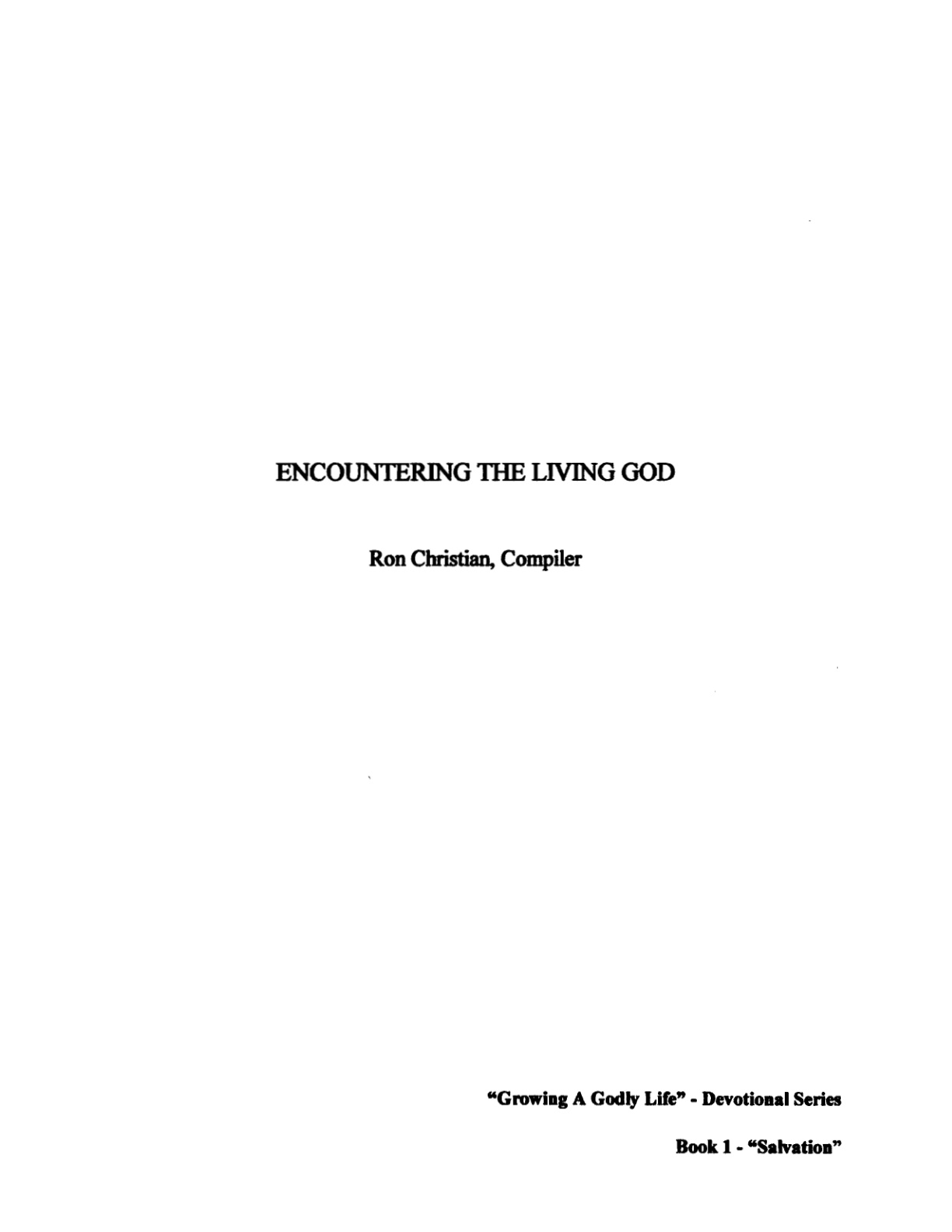 Cover of Encountering the Living God